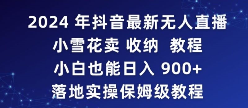 2024年抖音最新无人直播小雪花卖收纳教程，小白也能日入900+落地实操保姆级教程-果酷网