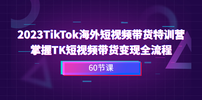 2023-TikTok海外短视频带货特训营,掌握TK短视频带货变现全流程(60节课)-果酷网