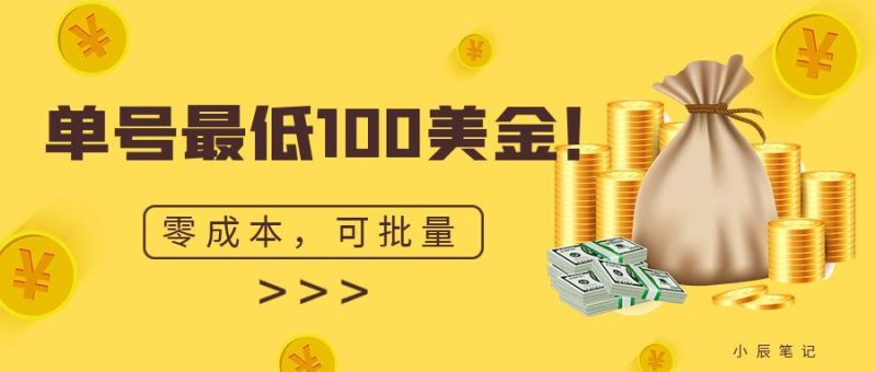 单号最低100美金，零成本，小白无脑操作。可复制，可扩大。-果酷网