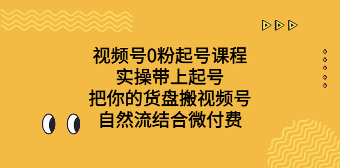 视频号0粉起号课程 实操带上起号 把你的货盘搬视频号 自然流结合微付费-果酷网