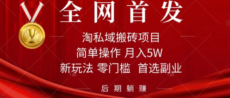 淘私域搬砖项目，利用信息差月入5W，每天无脑操作1小时，后期躺赚-果酷网