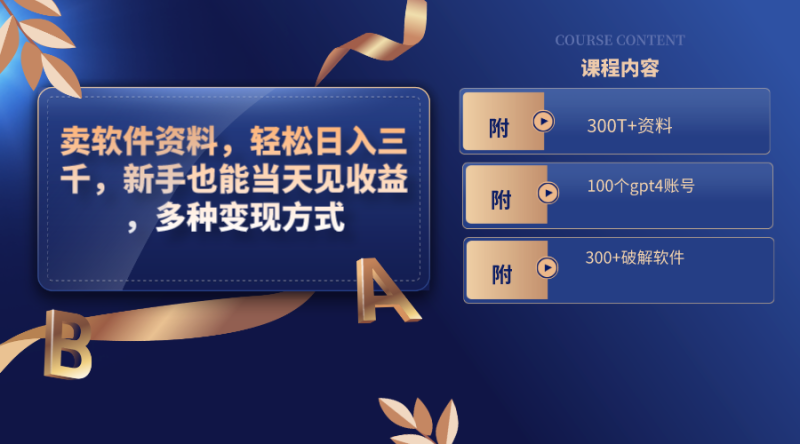 卖软件资料，轻松日入三千，新手也能当天见收益，多种变现方式-果酷网