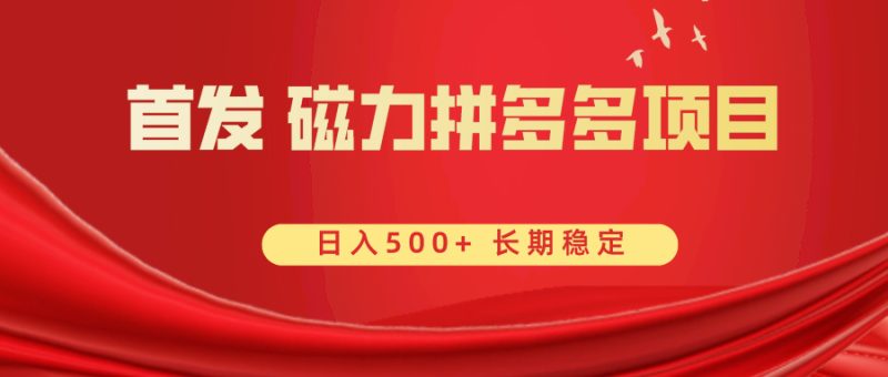 首发 磁力拼多多自撸 日入500+-果酷网