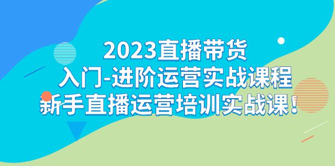 2023直播带货入门-进阶运营实战课程:新手直播运营培训实战课!-果酷网