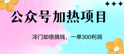 冷门公众号加热项目，一单利润300+-果酷网