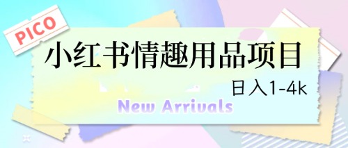 最新小红书情趣用品项目,日入1-4k-果酷网